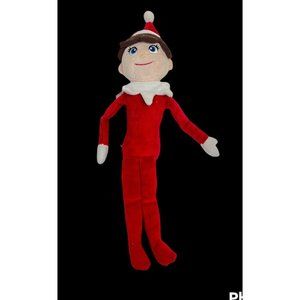 CCA&B Elf On The Shelf 14" Red Suit Brown Hair Blue Eyes Boy 2005 Plush Stuffed
